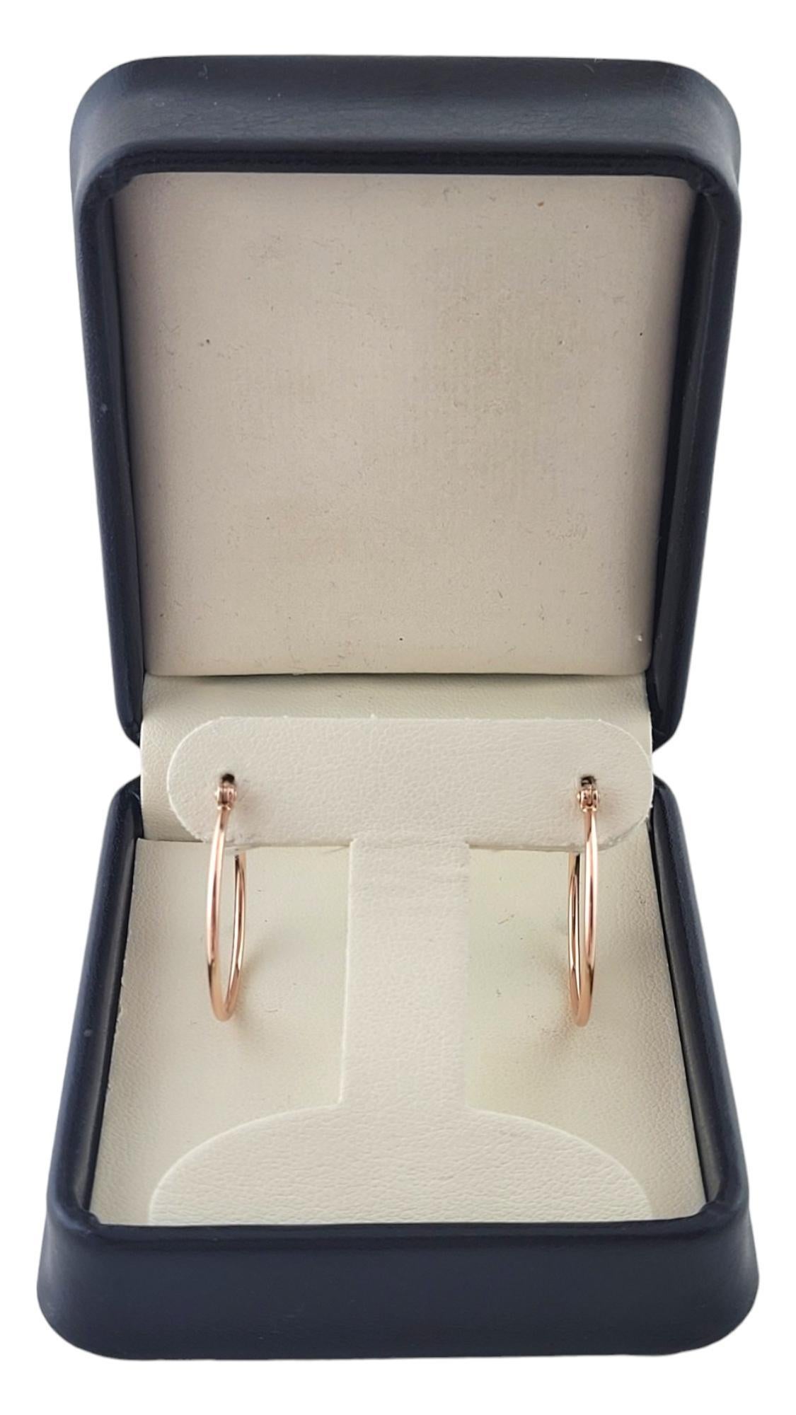 9K Rose Gold Thin Hoop Earrings #17387 For Sale 1