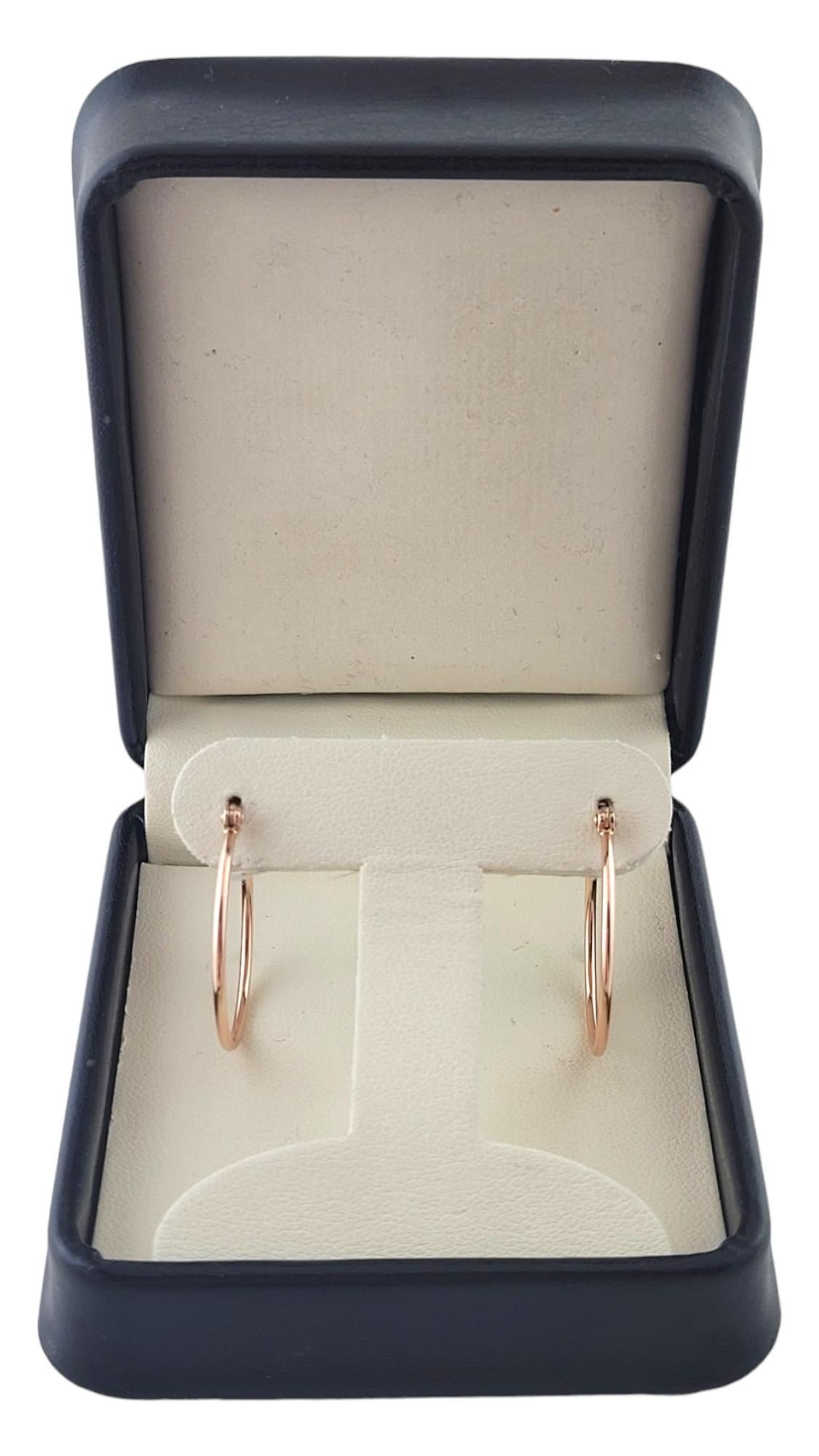 Orecchini a cerchio sottili in oro rosa 9K #17387 in vendita 1