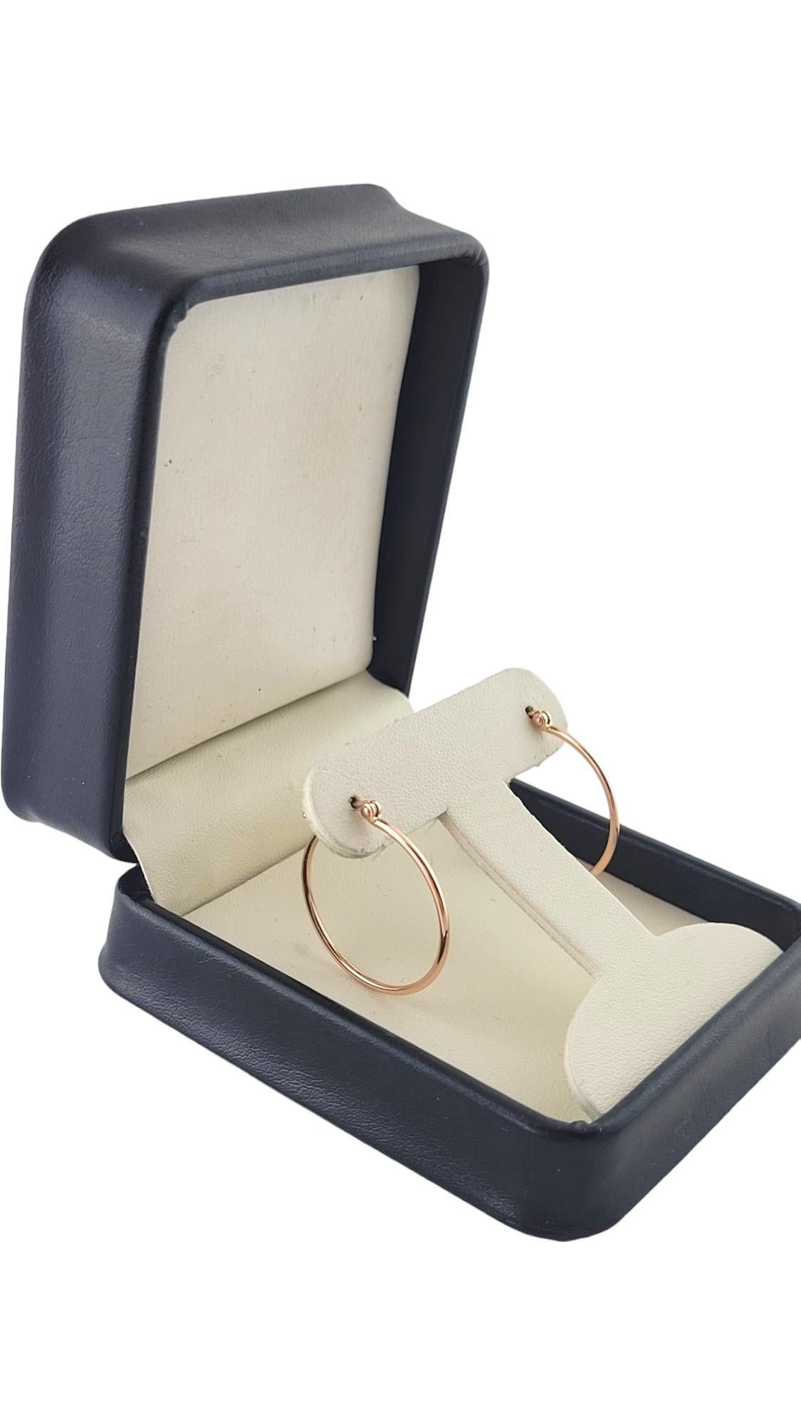 Orecchini a cerchio sottili in oro rosa 9K #17387 in vendita 2