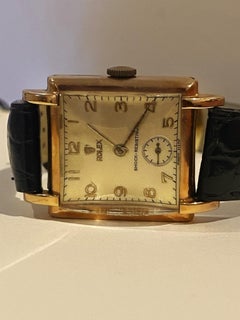 9k Rose Gold Vintage Rolex c1949 Square 26mm Manual Gents' Watch. Fine & V Rare.