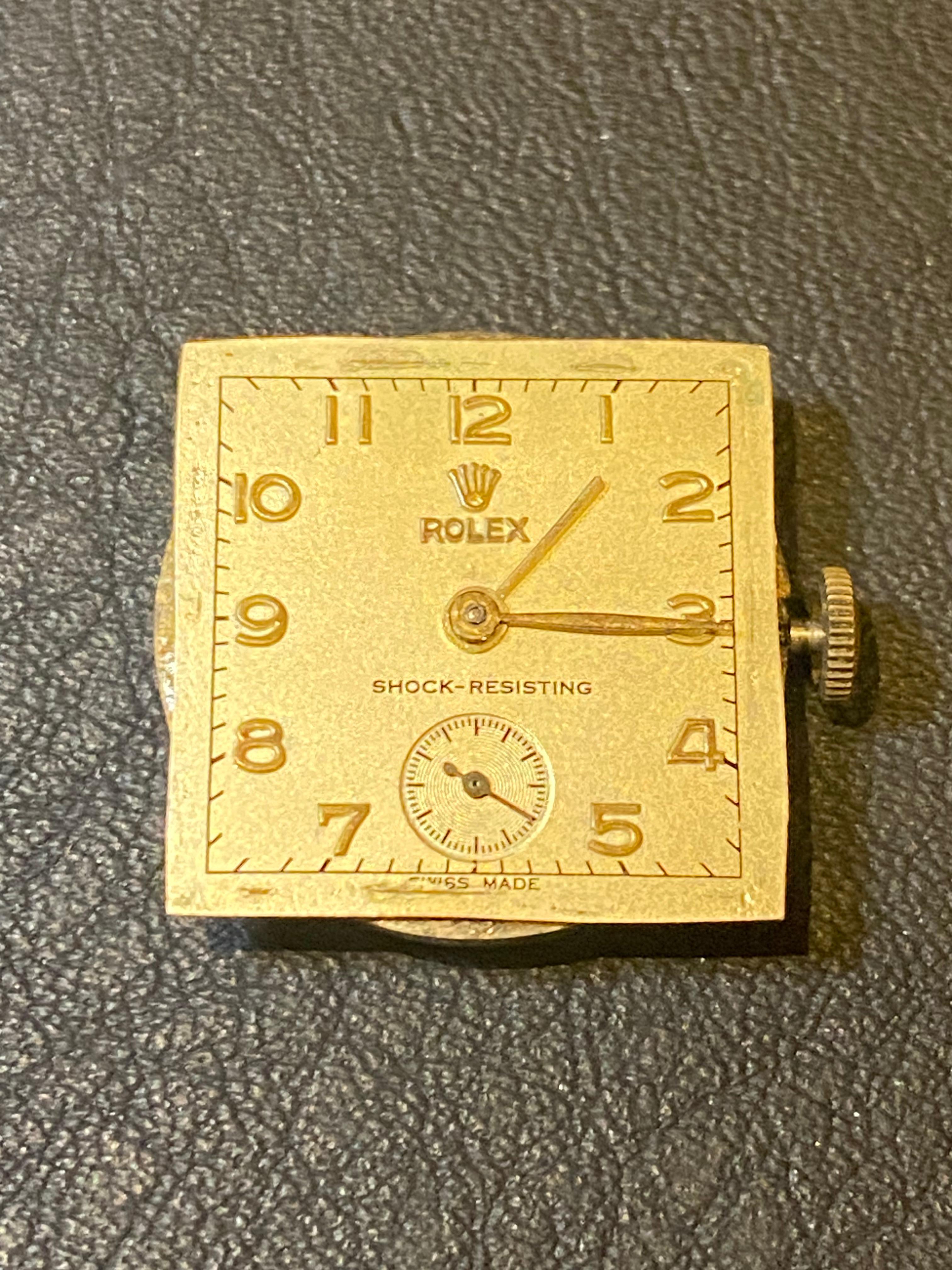 Men's 9k Rose Gold Vintage Rolex c1949 Square 26mm Manual Gents' Watch. Fine & V Rare.