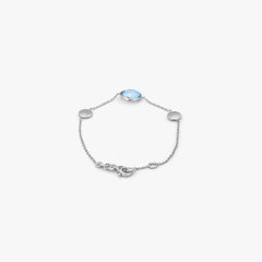 9K Satin White Gold Kensington Bracelet with Topaz