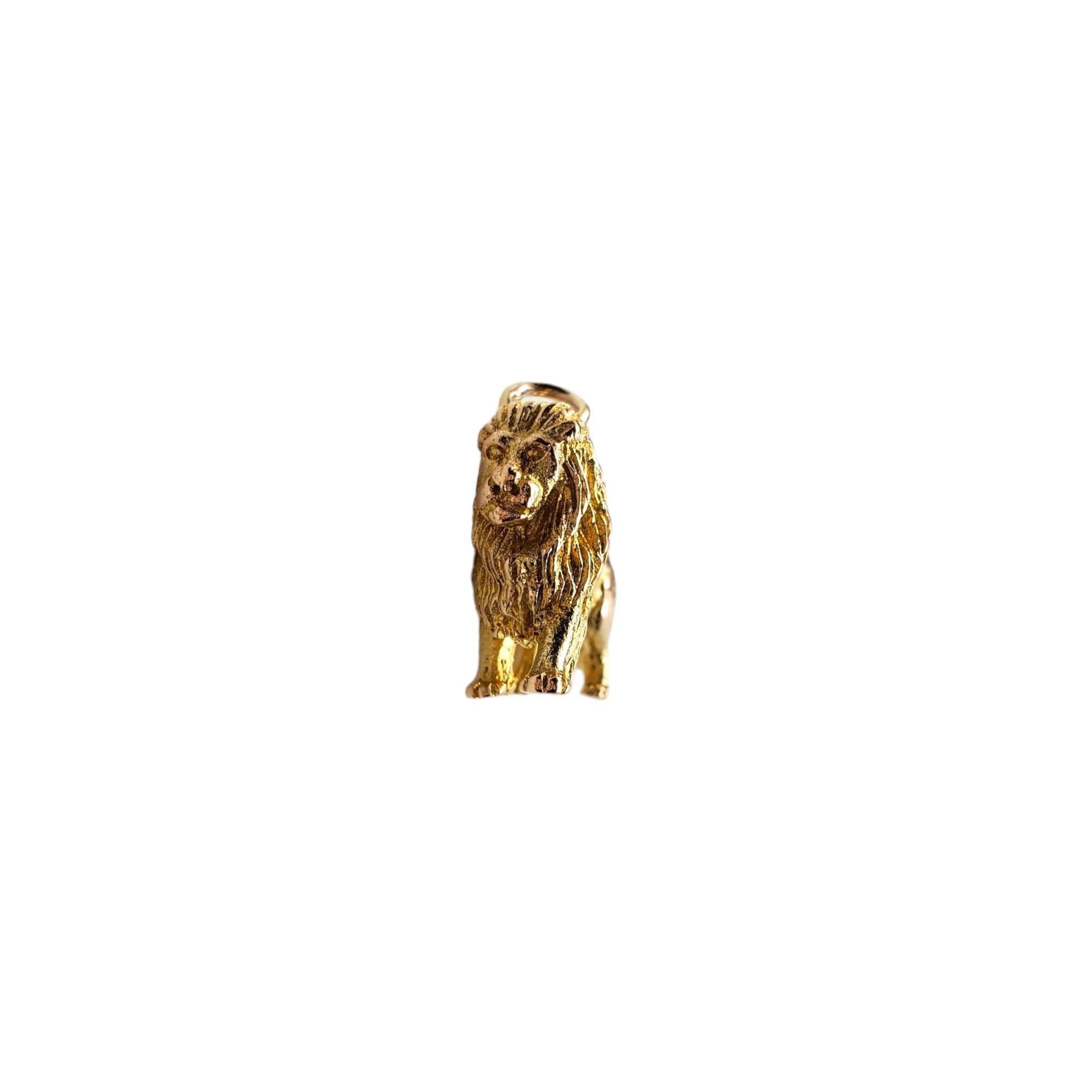9K Solid Yellow Gold Lion Charm #16586 In Good Condition For Sale In Washington Depot, CT