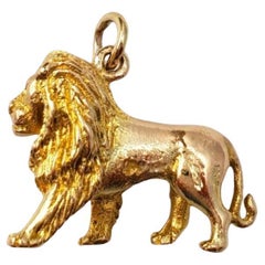 9K Solid Yellow Gold Lion Charm #16586