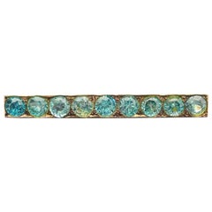 9k White Gold Blue Zircon Brooch