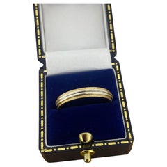 Anillo de boda/anillo de caballero retro inglés de oro rosa y blanco de 9 quilates de 5 mm de ancho hecho a mano