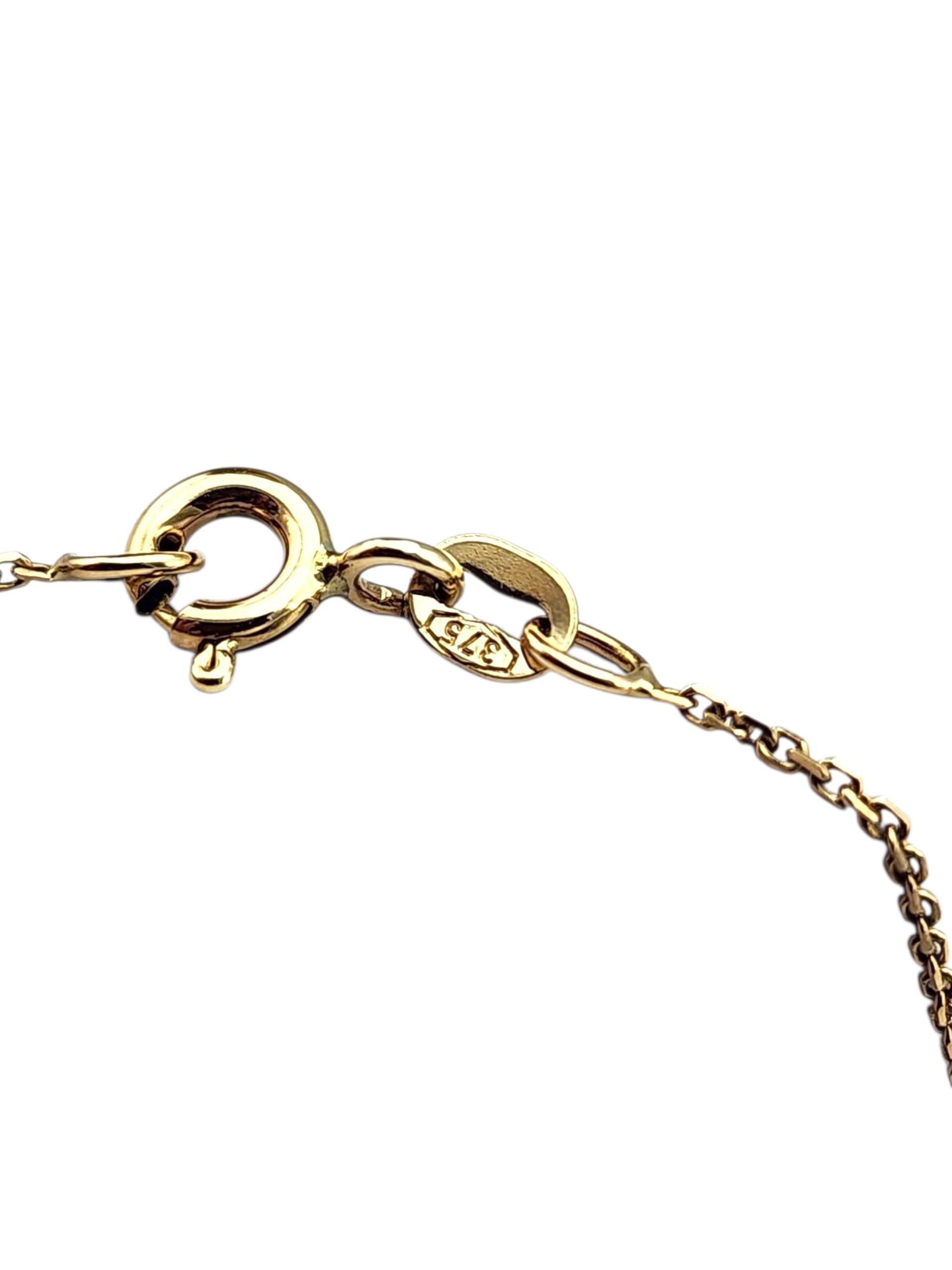 Women's 9K Yellow and White Gold Claddagh Pendant Necklace #22412 For Sale