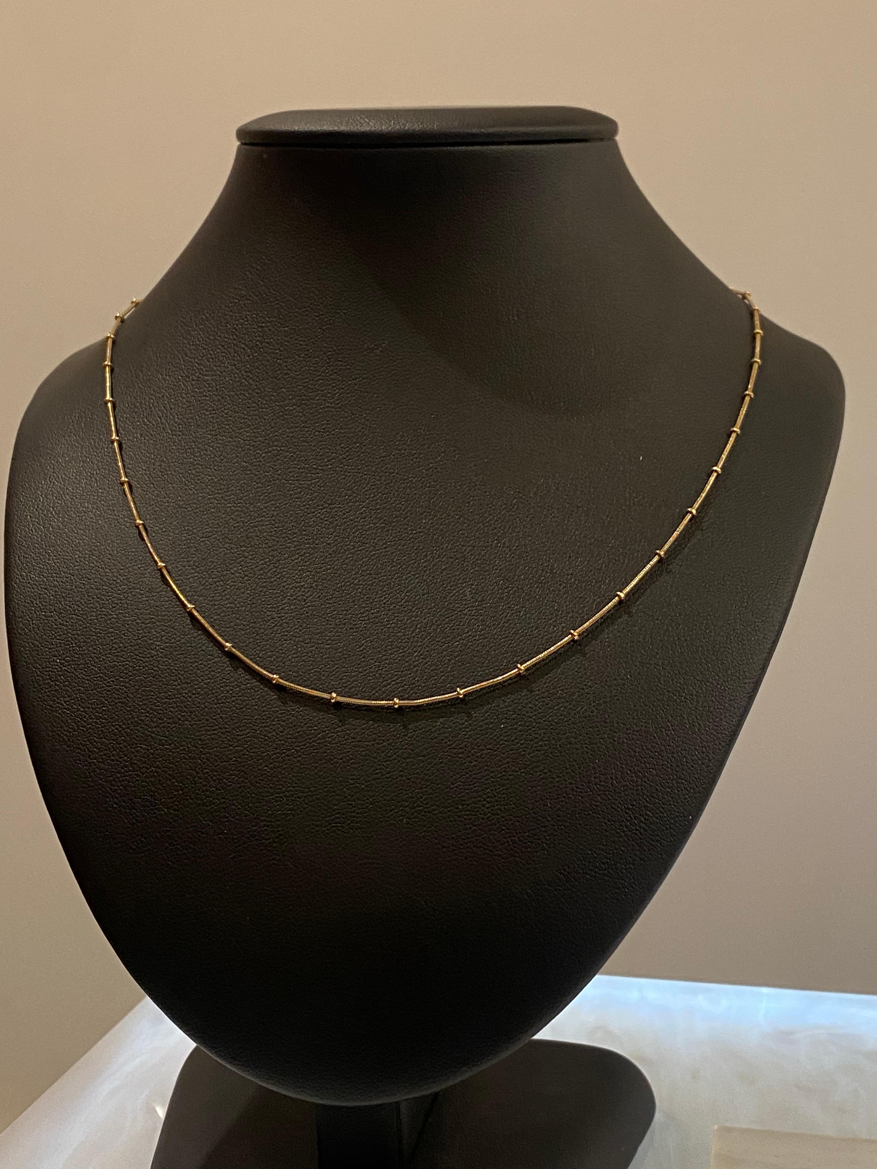 9K  Gelbgold 43cm 17 Zoll Vintage Italienische Kugelkette aus Gelbgold Damen