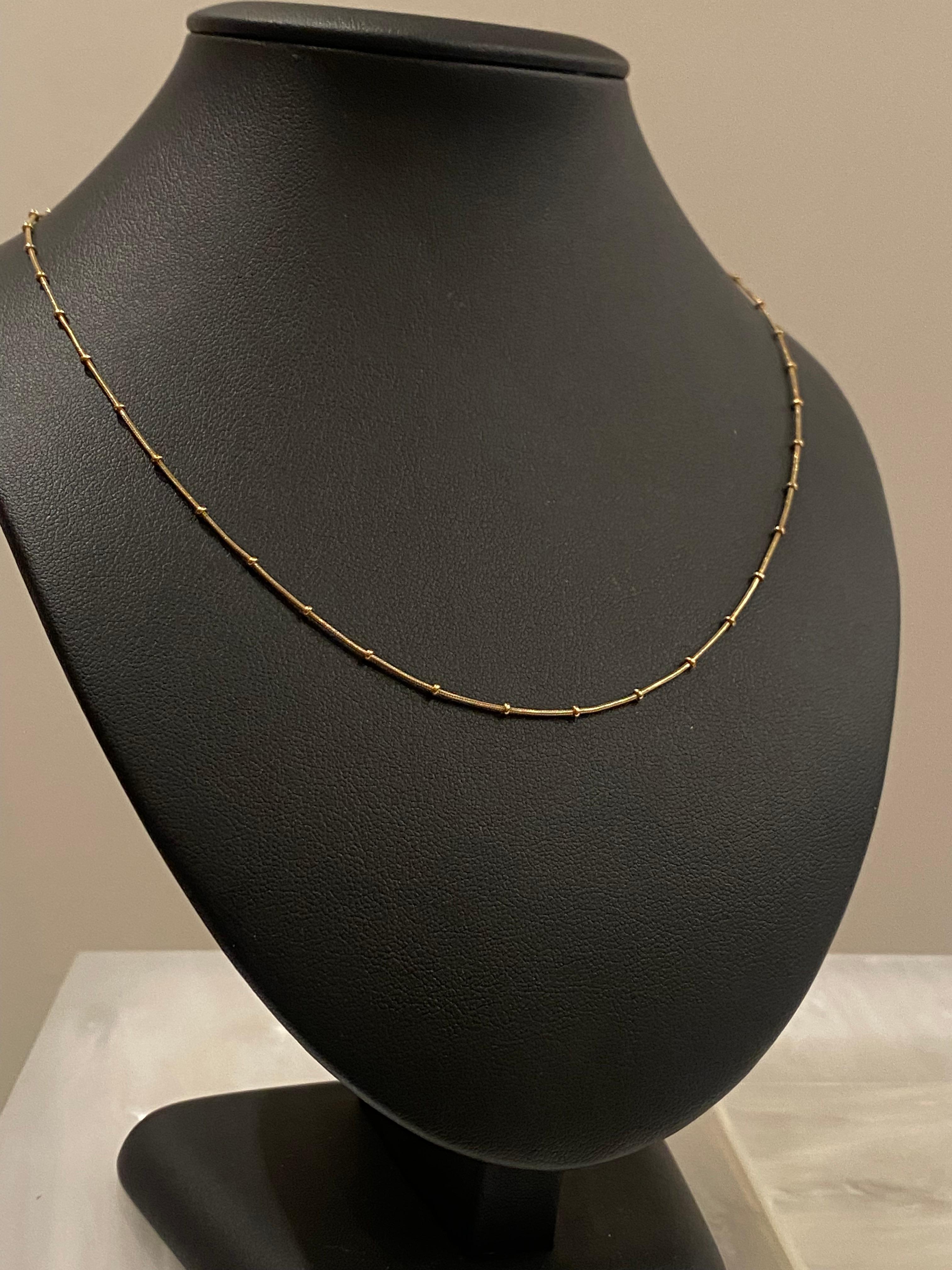 9K  Gelbgold 43cm 17 Zoll Vintage Italienische Kugelkette aus Gelbgold 2