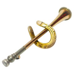 9K Yellow Gold Antique Horse Shoe Brooch