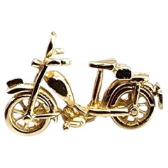Breloque bicyclette articulée en or jaune 9K #22383