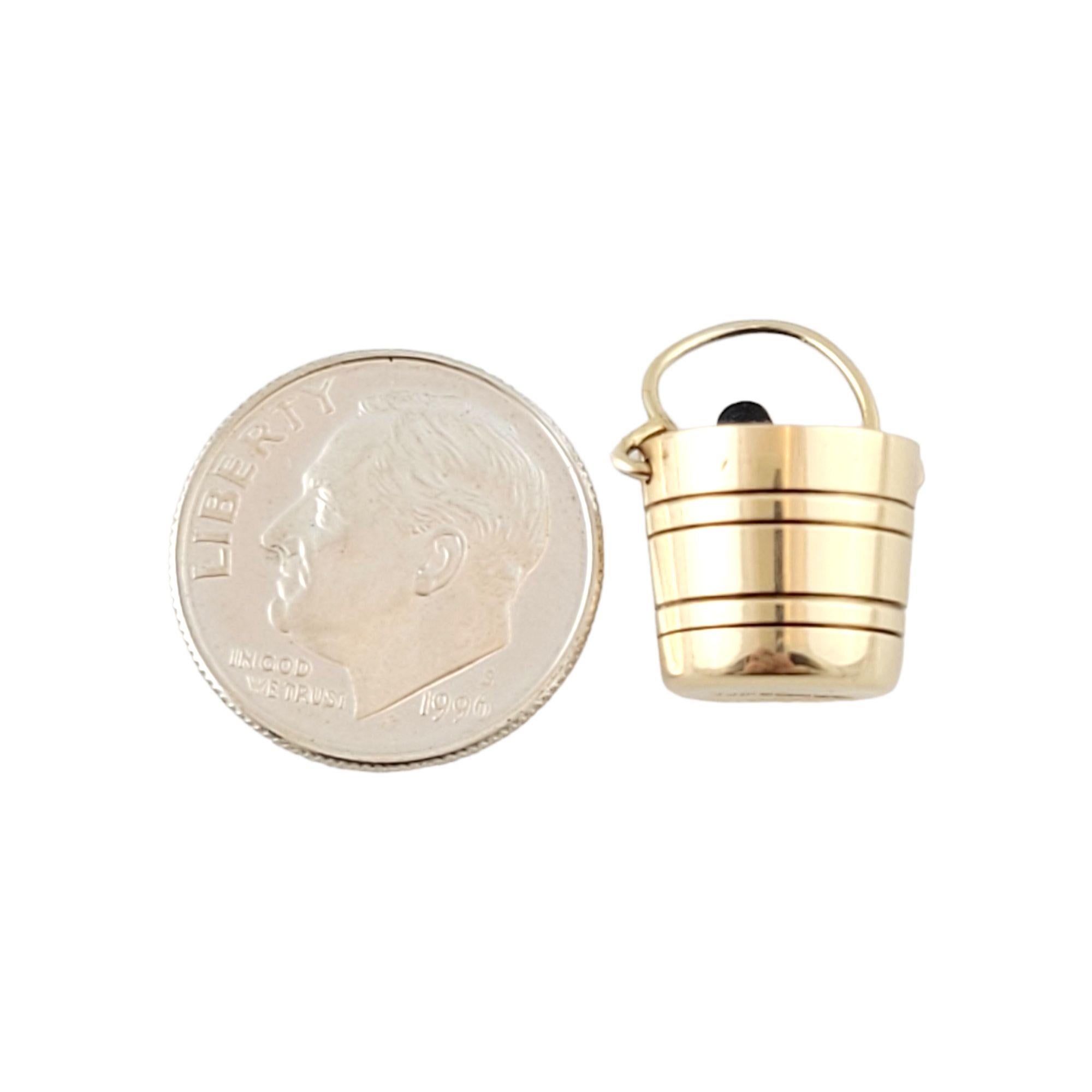 9K Yellow Gold Bucket of Champagne Charm #13468 For Sale 1