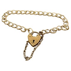 Bracelet de baptême en or jaune 9K avec cadenas de Rodd, 12,5 cm de long.