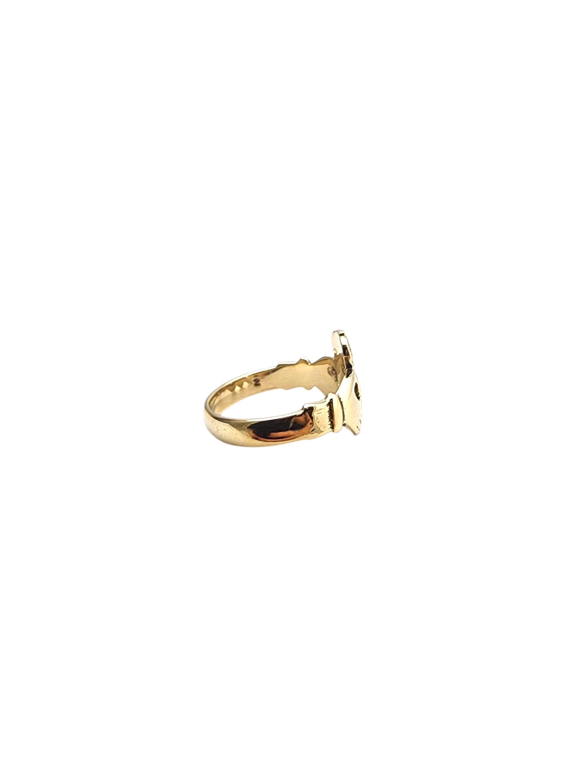 9K Yellow Gold Claddagh Ring-

This 9K Yellow Gold Claddagh Ring features the traditional Irish symbol of love, loyalty, and friendship in a timeless, meaningful design.

Weight: 6.2 gr./ 4.0 dwt.

Size: 11.5

Marked: OC 375 9

Very good condition,