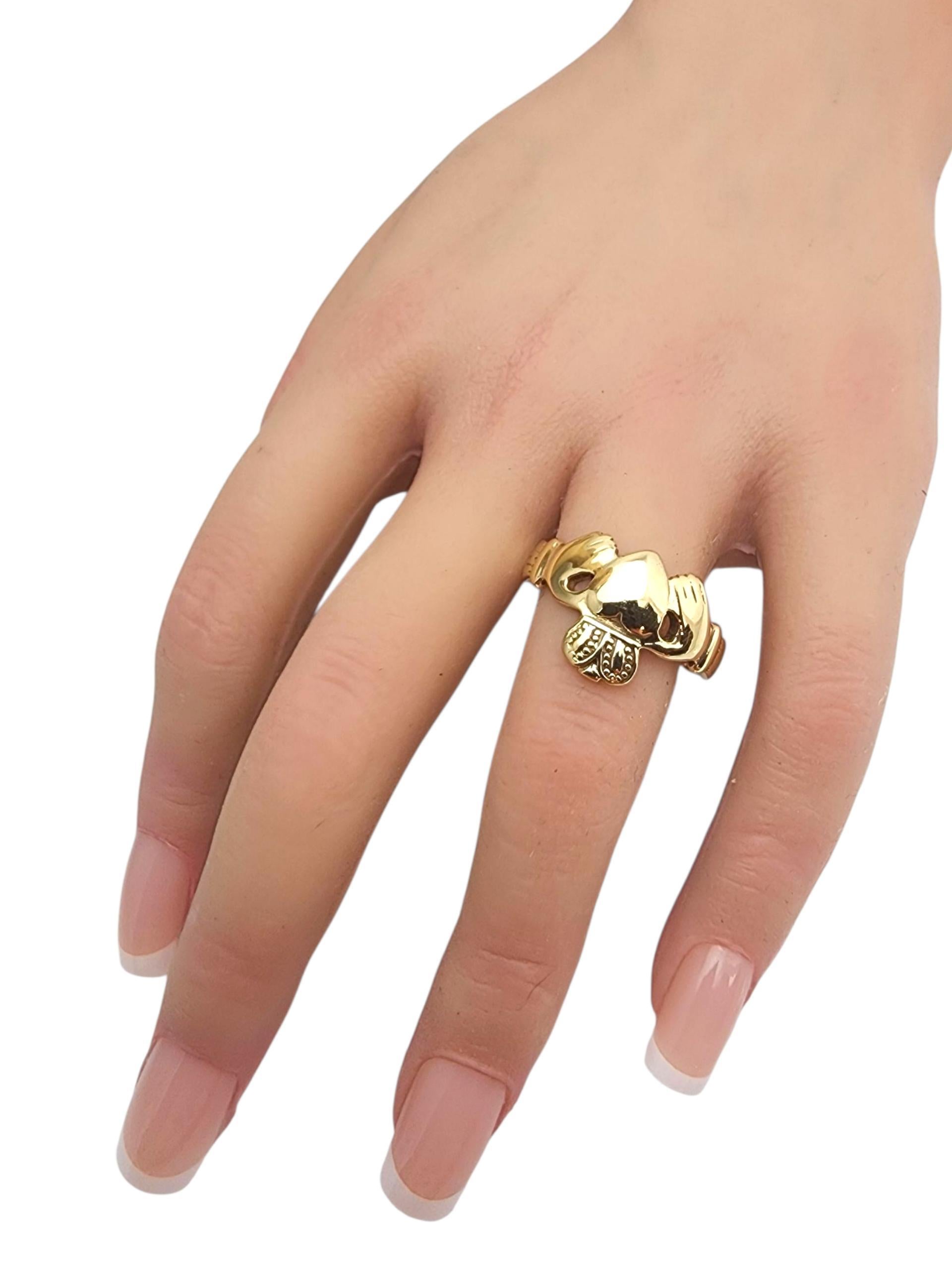 9K Yellow Gold Claddagh Ring #22853 For Sale 2