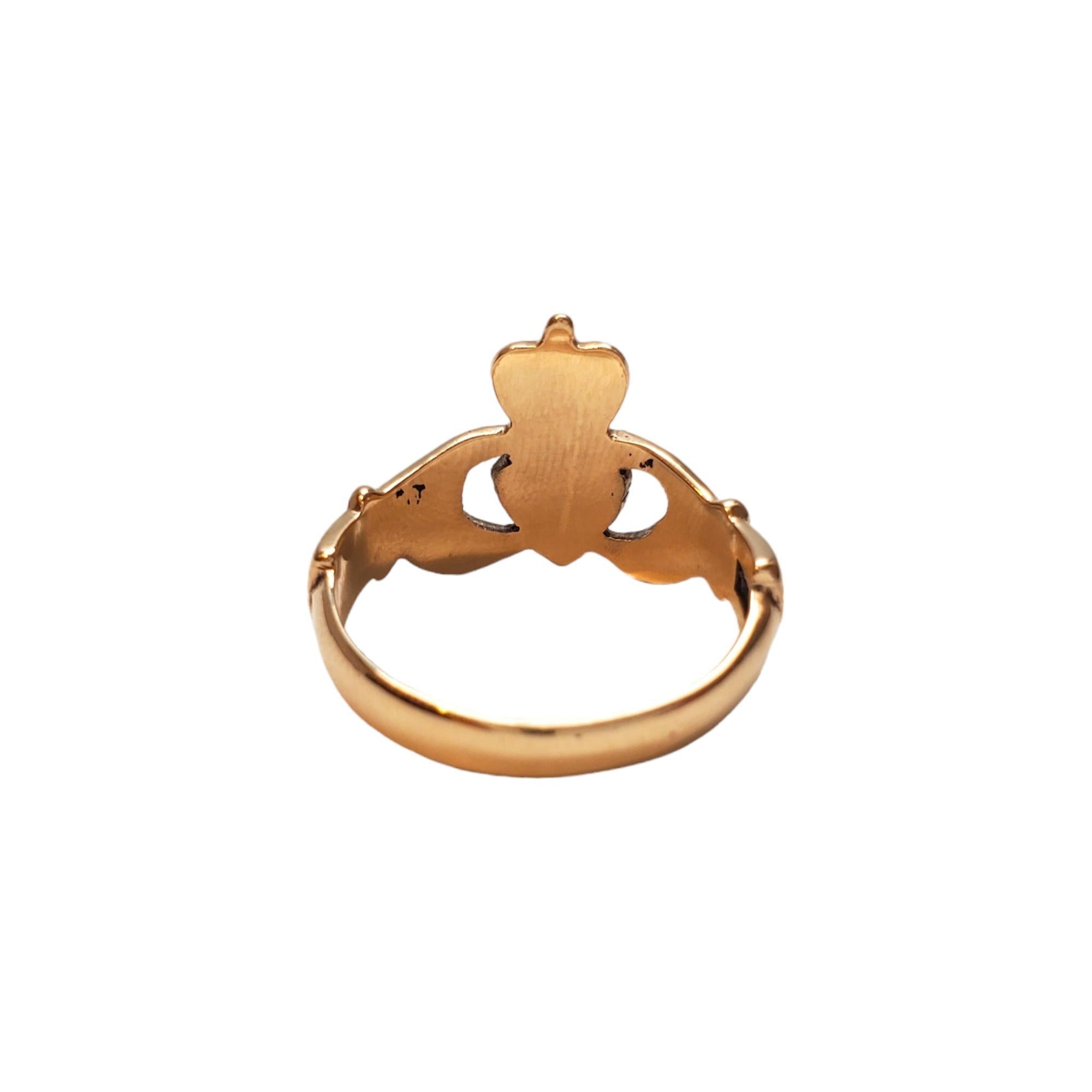 9K Yellow Gold Claddagh Ring Size 6.5 #17523 In Good Condition In Washington Depot, CT