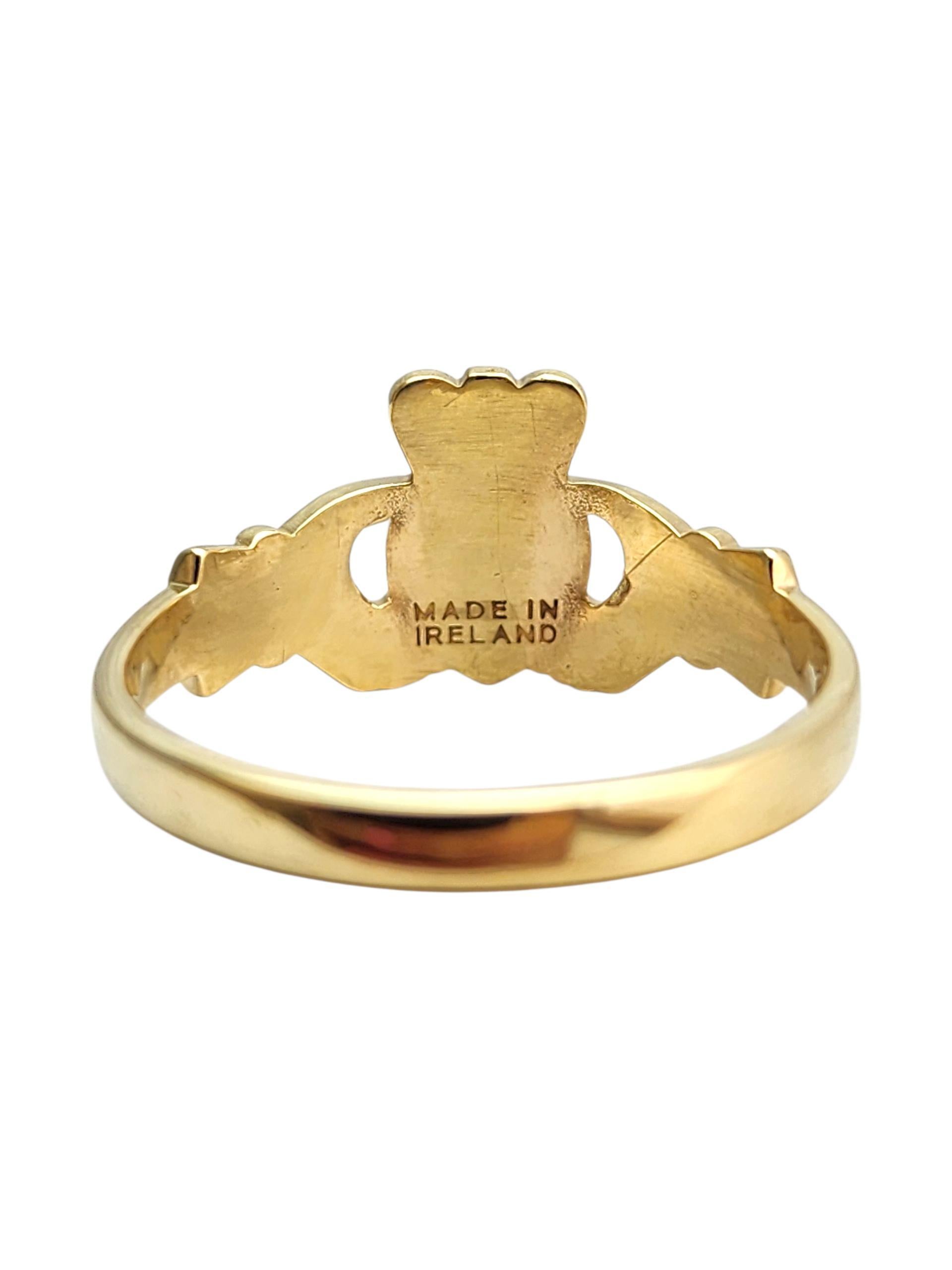 9K Yellow Gold Claddagh Ring Size 7 #22755 For Sale 2