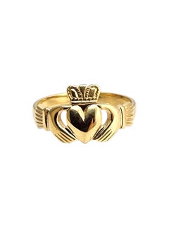 9K Yellow Gold Claddagh Ring Size 7 #22755
