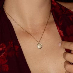 9k Yellow Gold Diamond Starry Sky Tiny Talisman Necklace