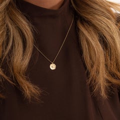 9k Yellow Gold Diamond True North Tiny Talisman Necklace