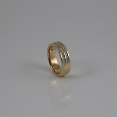 9k Yellow Gold Double Channel Set Diamond Eternity Ring