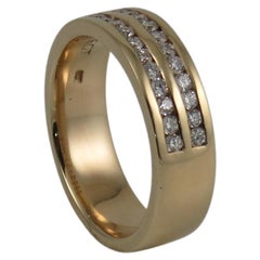 9k Yellow Gold Double Channel Set Diamond Eternity Ring
