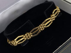 Bracelet « GateLink » en or jaune 9 carats / style rétro géométrique des années 1960, signé Rodd, Australie