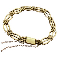 Bracelet « GateLink » en or jaune 9 carats / style rétro géométrique des années 1960, signé Rodd, Australie