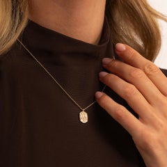 9k Yellow Gold Gold St. Christopher Tiny Talisman Necklace