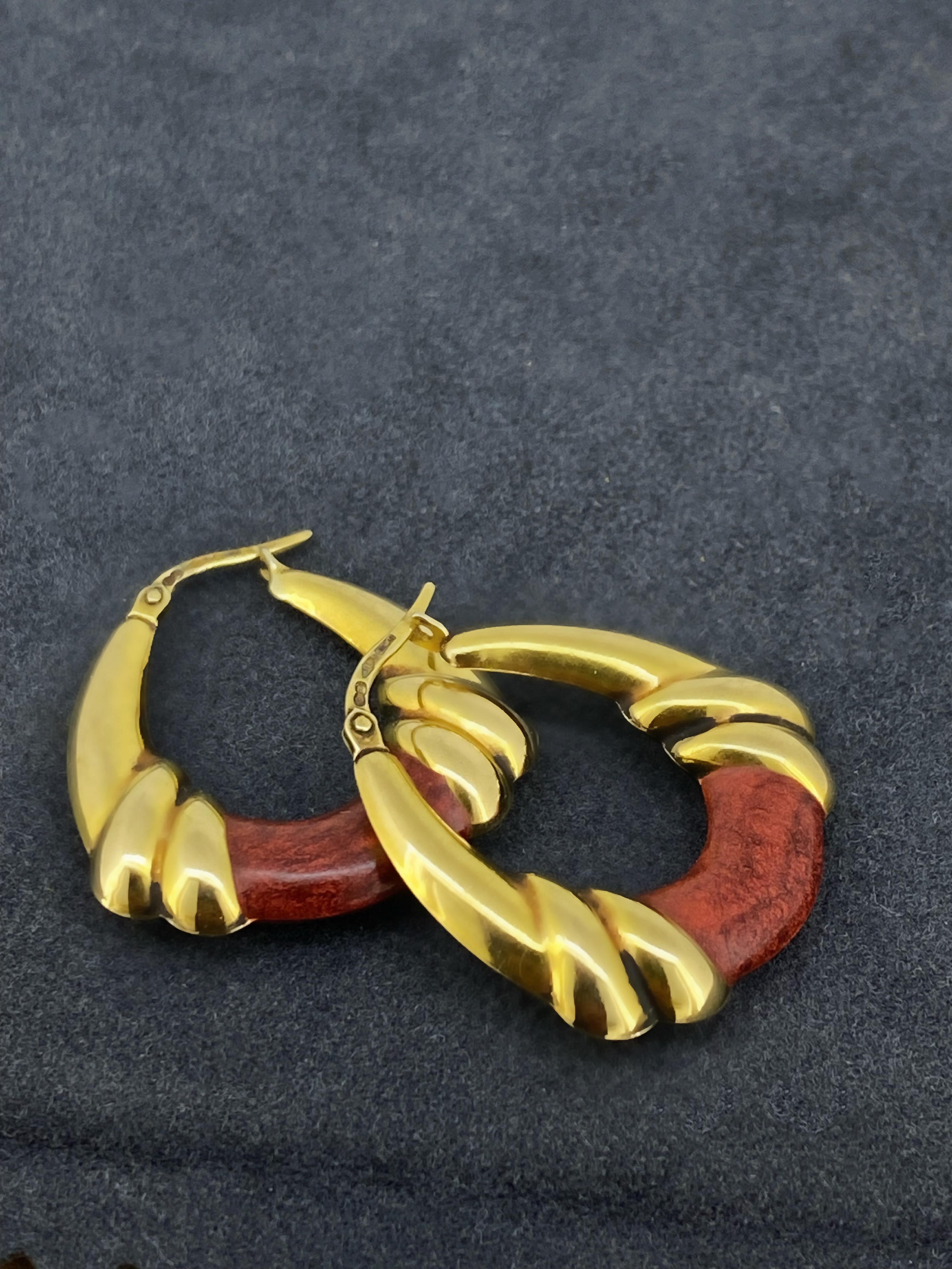 9K Gelbgold-Ohrringe UnoAErre (gefasst. 1926) Vintage Italienische Vintage-Ohrringe im Angebot 2