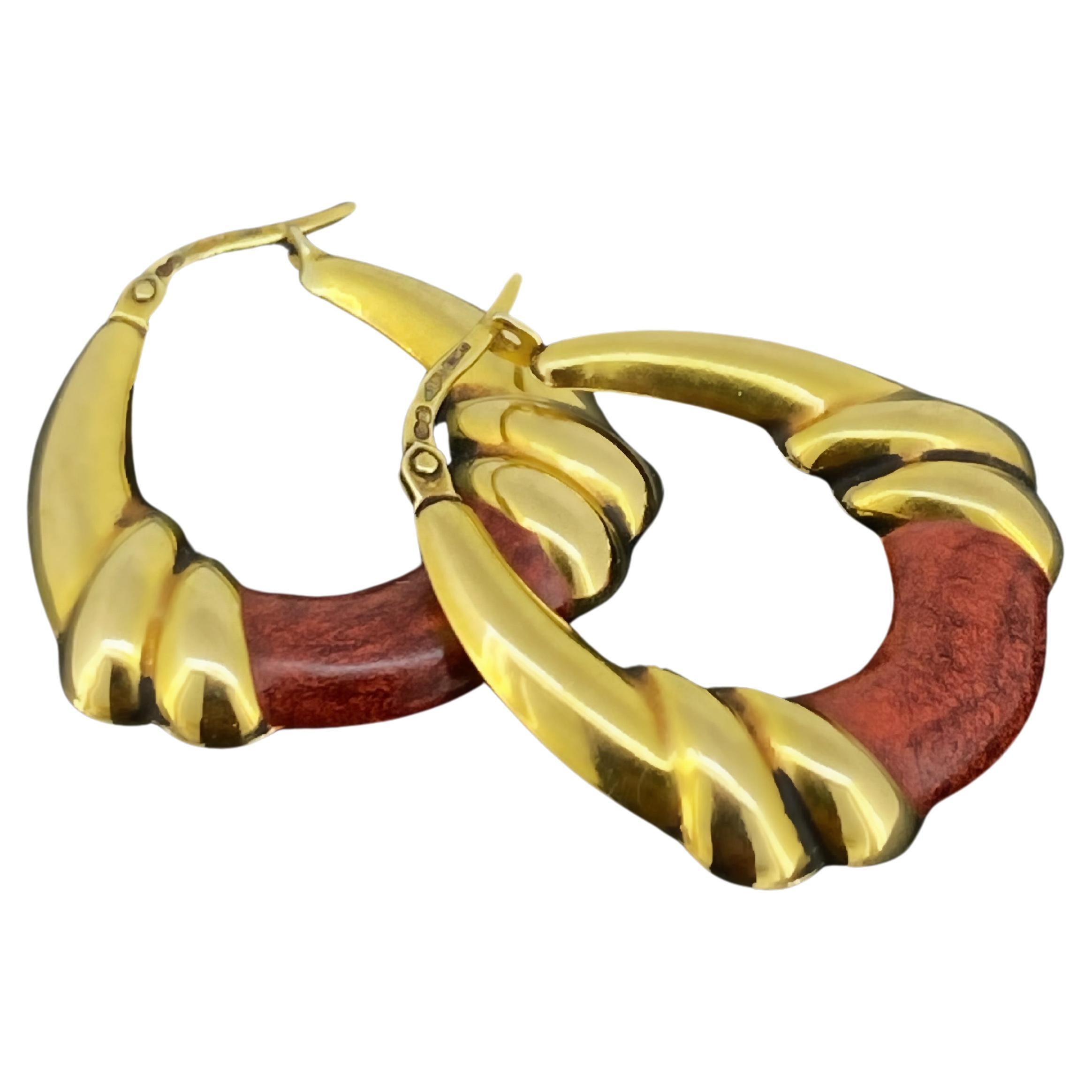 9K Gelbgold-Ohrringe UnoAErre (gefasst. 1926) Vintage Italienische Vintage-Ohrringe im Angebot