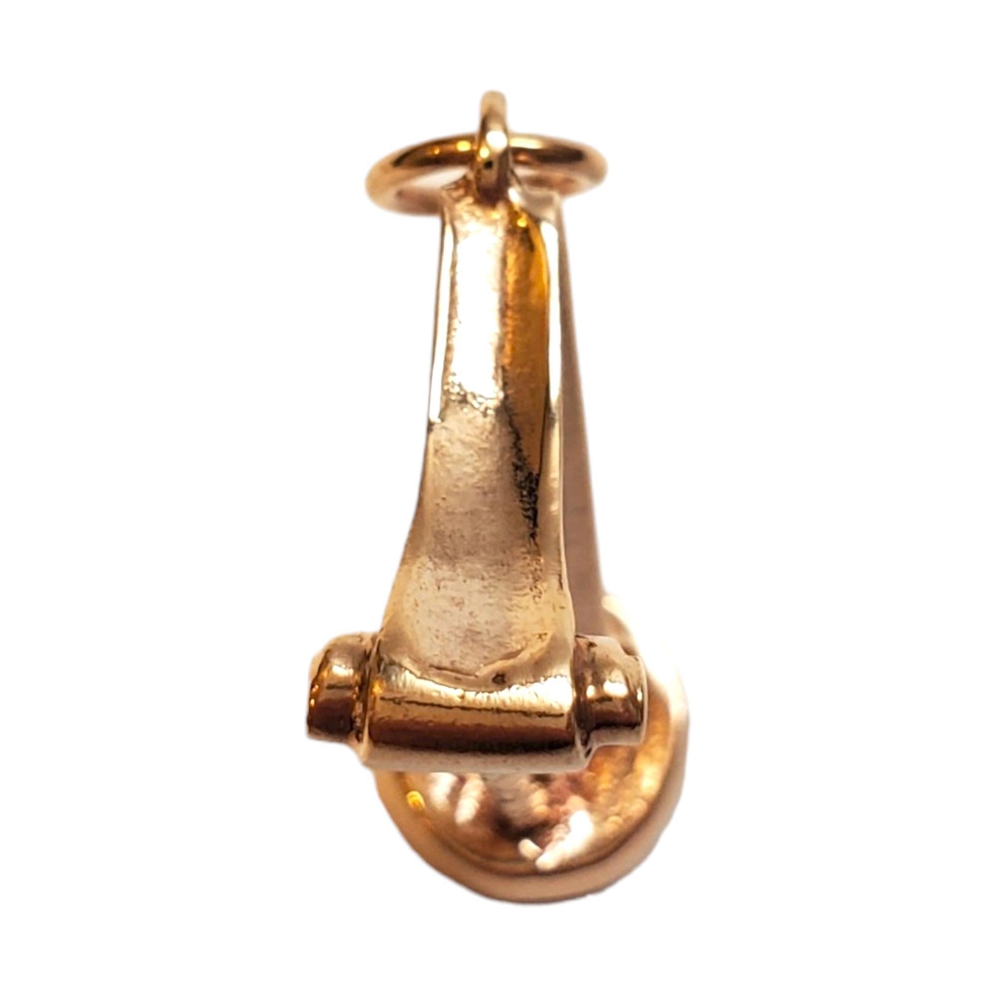 9K Yellow Gold Harp Charm #17996 For Sale 1