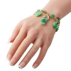 Pulsera de jade de oro amarillo de 9 quilates MF14-022326