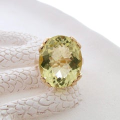 9k Yellow Gold Lemon Quartz Crown Ring