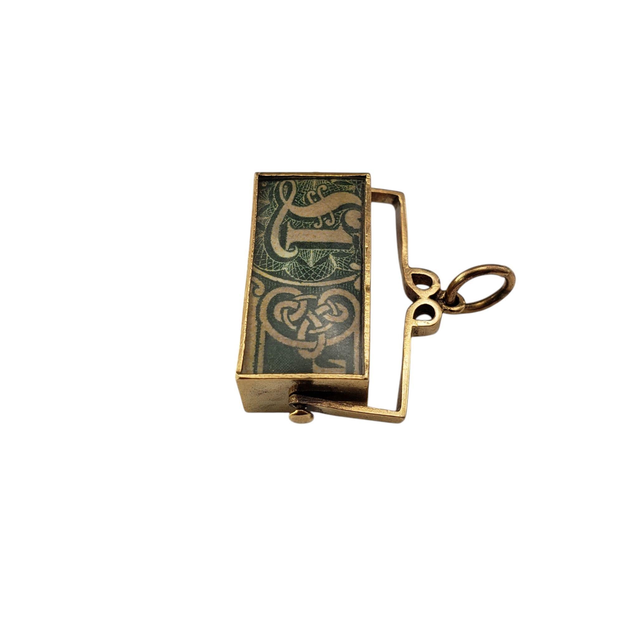 Breloque Mad Money « In Emergency Break Glass » en or jaune 9 carats #20923 en vente 1