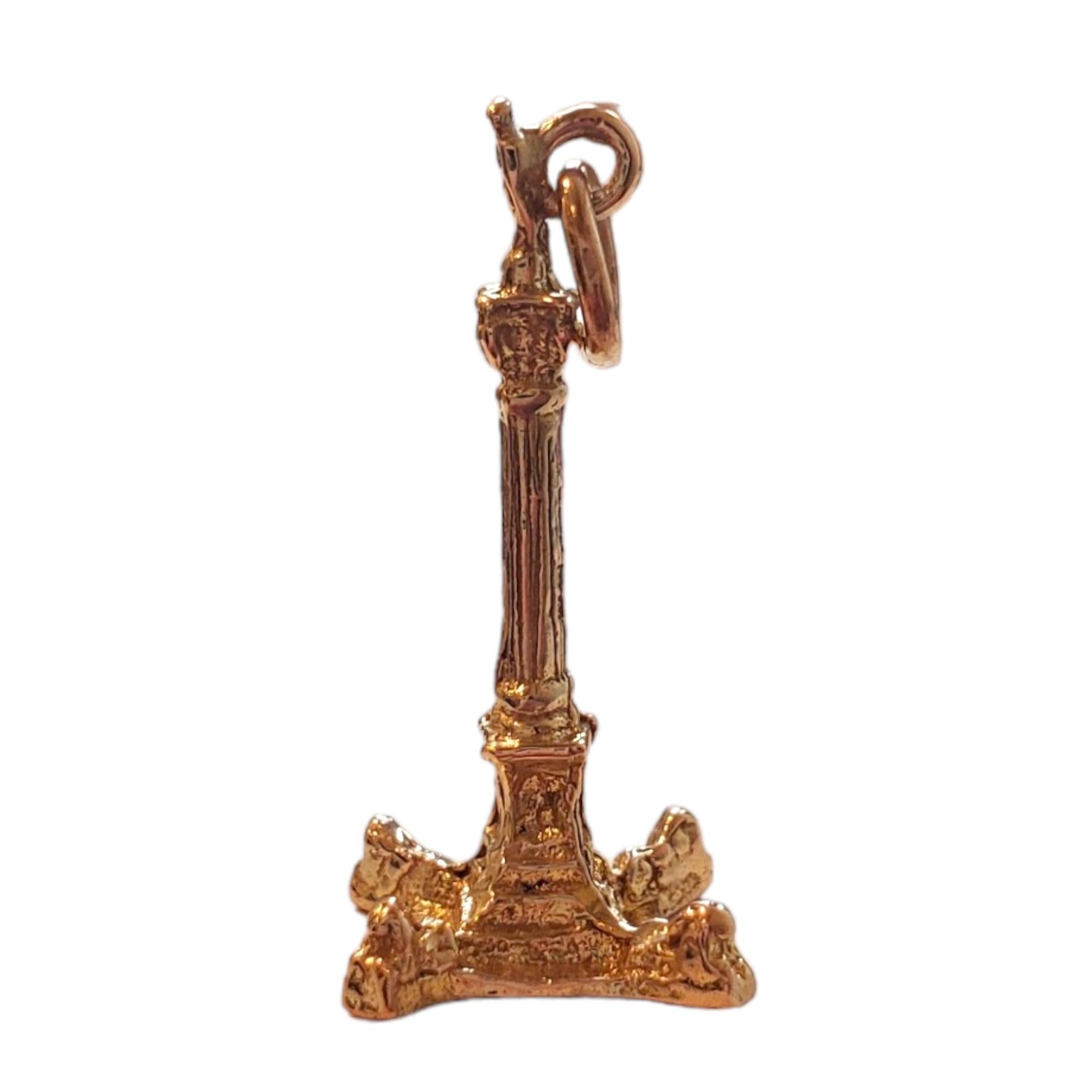 9K Yellow Gold Nelsons Column Charm #18013 For Sale 1