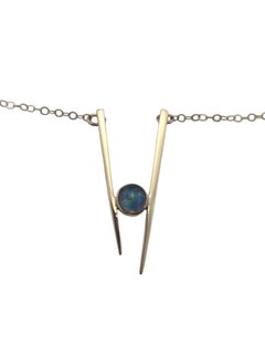 9K Gelbgold Opal-Anhänger Halskette #24874