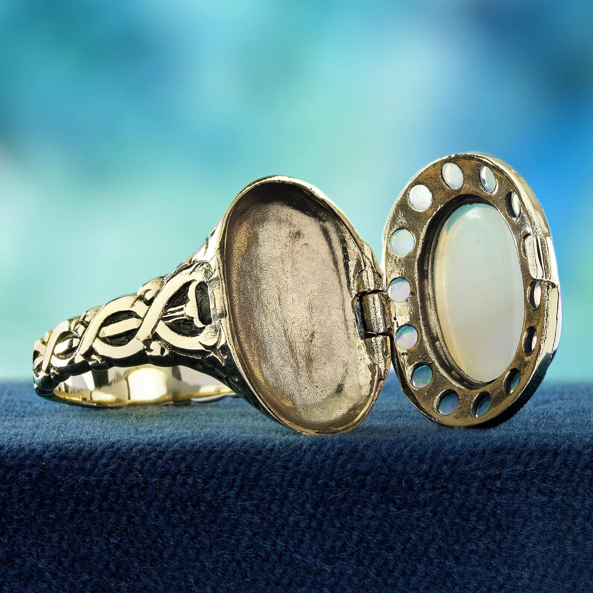 Anillo Cóctel Veneno Estilo Cóctel Ópalo Oro Amarillo 9K en Nuevo estado para la venta en Bangkok, TH