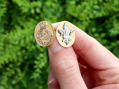 9k Yellow Gold Regimental Cufflinks - Antique Circa 1880