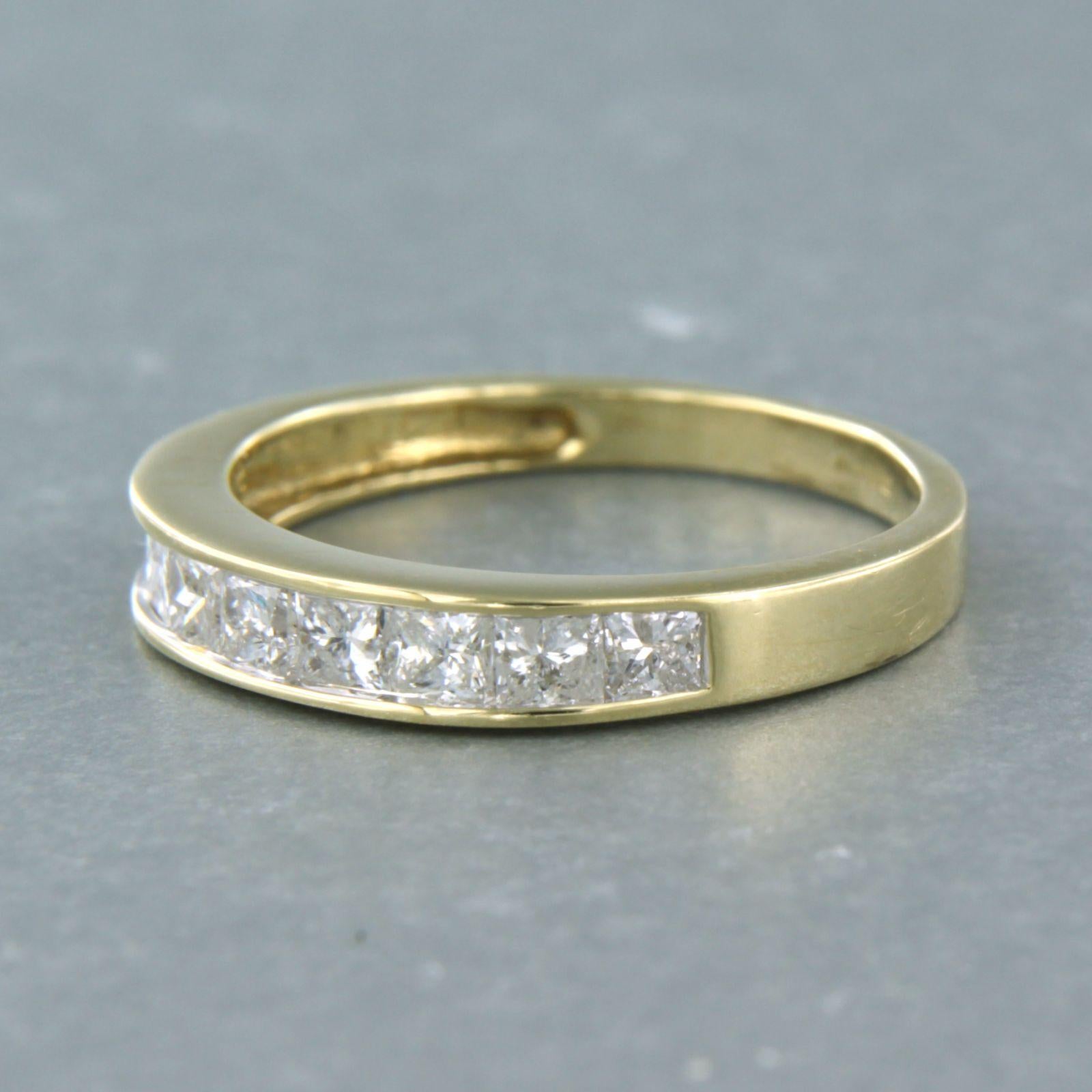 Ring aus 9 Karat Gelbgold mit Diamanten im Prinzessinnenschliff bis zu 1,00ct 2,4 Gramm Damen im Angebot