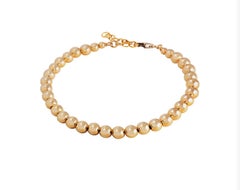 - 9K Yellow Gold Round Bead Bracelet