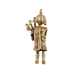 9K Yellow Gold Scottish Bagpiper Charm