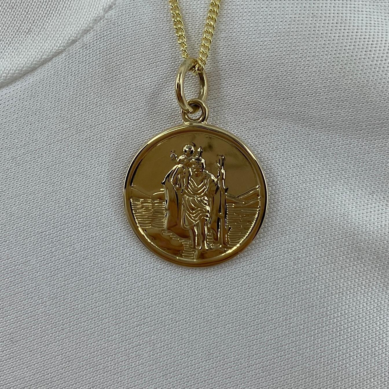 vintage gold st christopher necklace