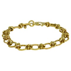 FOR CYNTHIA 9K Yellow Gold Twisted Fancy Oval Link Bracelet