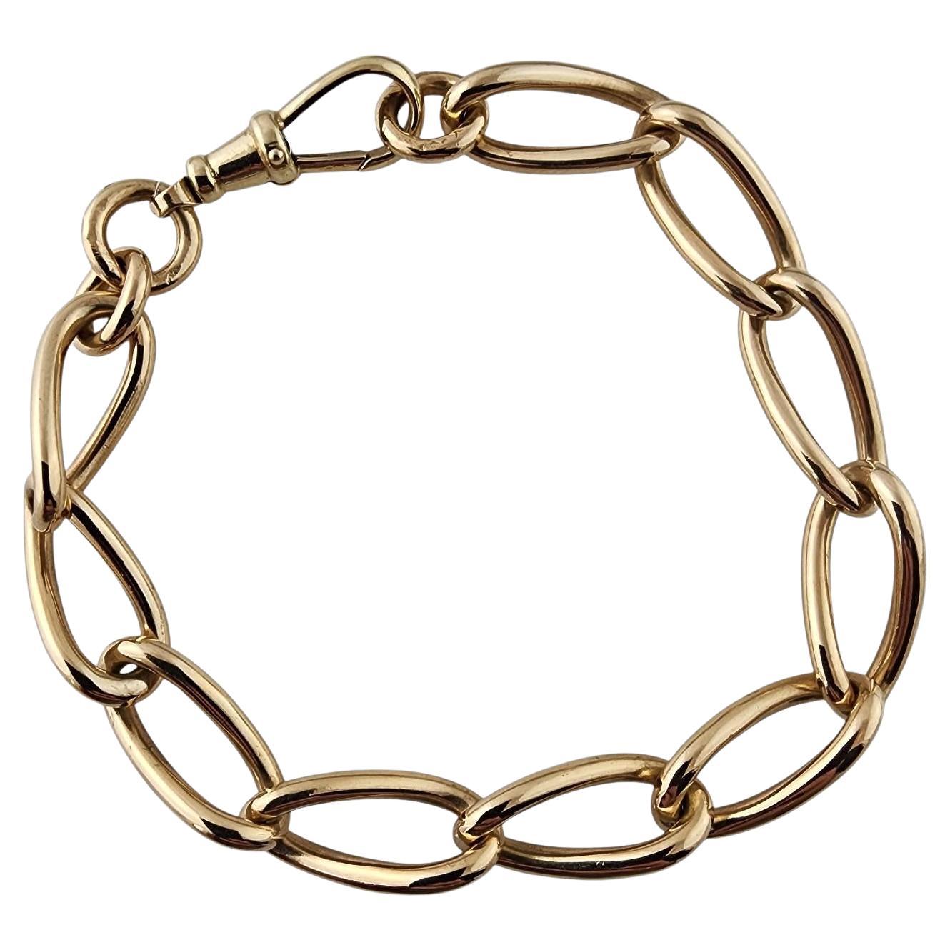 9k Yellow Gold Twisted Oval Link Pocket Watch Fob Converted Bracelet #24298 For Sale