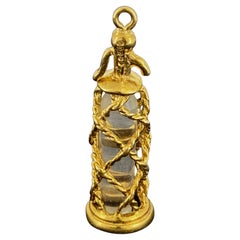 9K Yellow Gold Vintage Soda Water Bottle Charm / Pendant. England, 1960's.