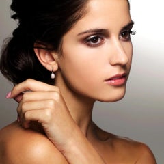 9k Yellow Gold White Small Natural Freshwater Pearl Drop Earrings