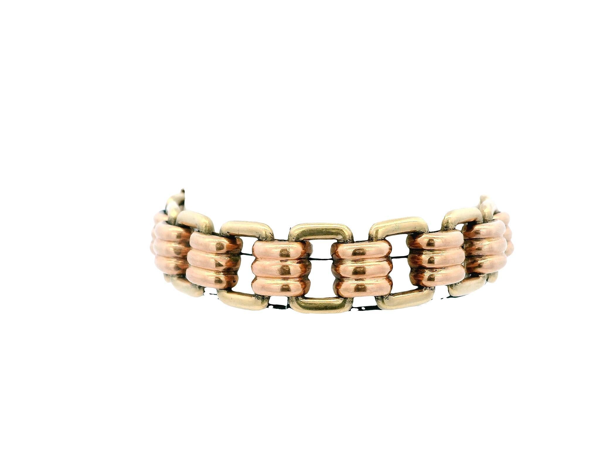 Rétro Bracelet S&P Retro en or jaune et rose 9K en vente