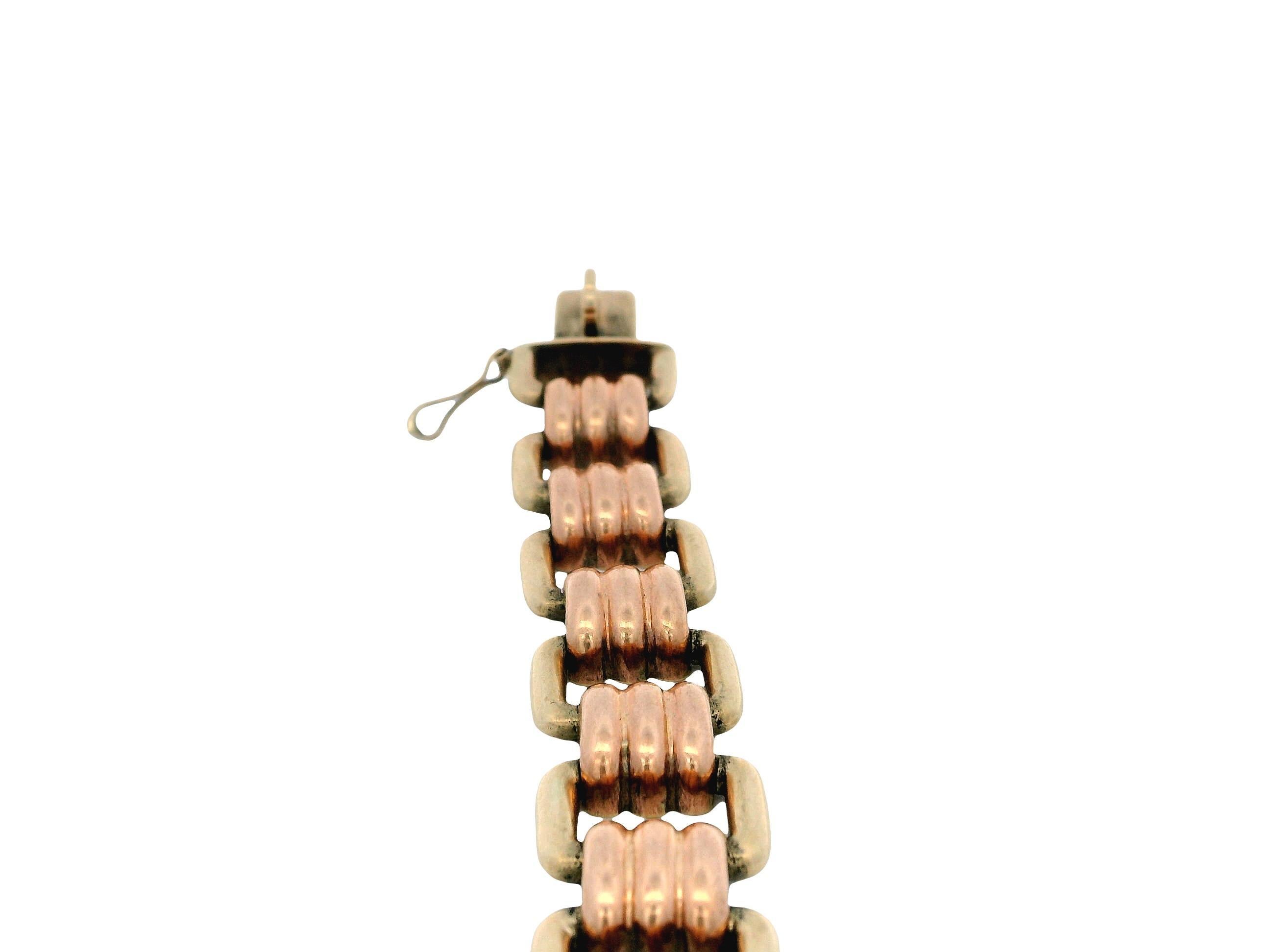 Bracelet S&P Retro en or jaune et rose 9K Unisexe en vente