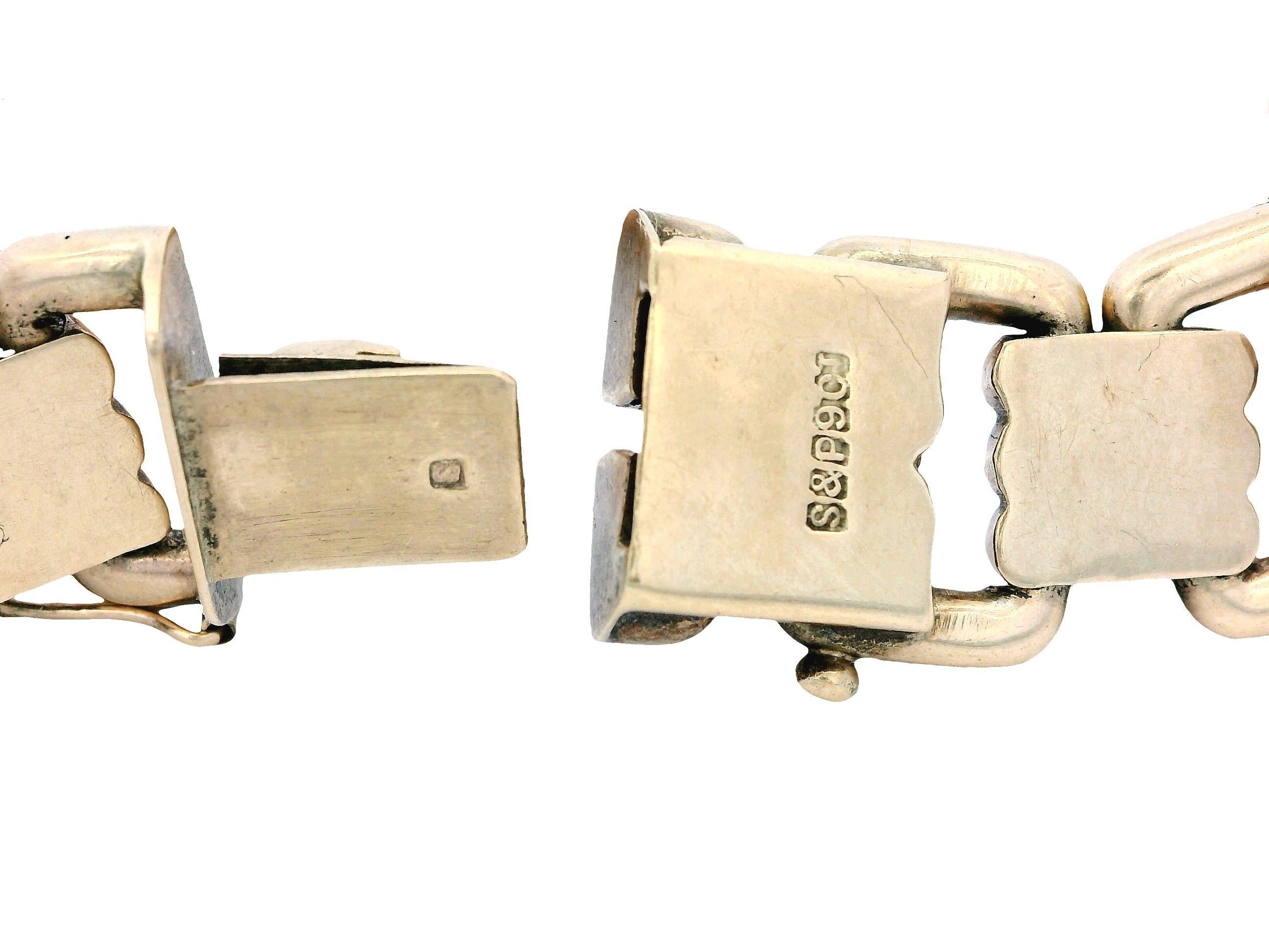 Bracelet S&P Retro en or jaune et rose 9K en vente 2